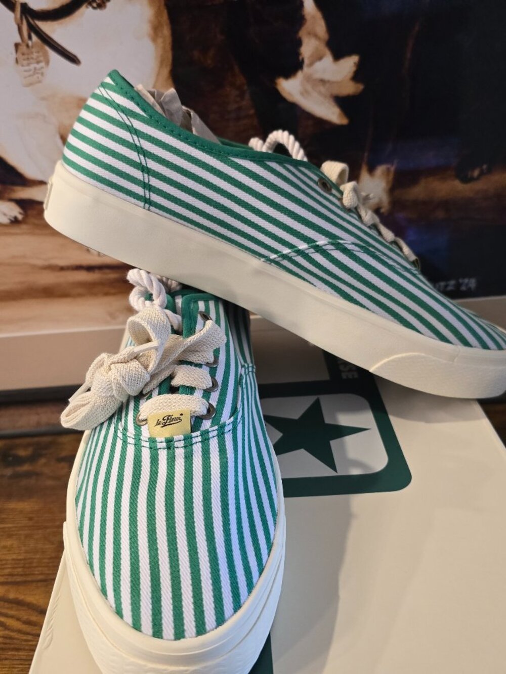 Converse GOLF le FLEUR Naut-1 OX Green/White Striped Low Top A16264C Mens 10 NEW